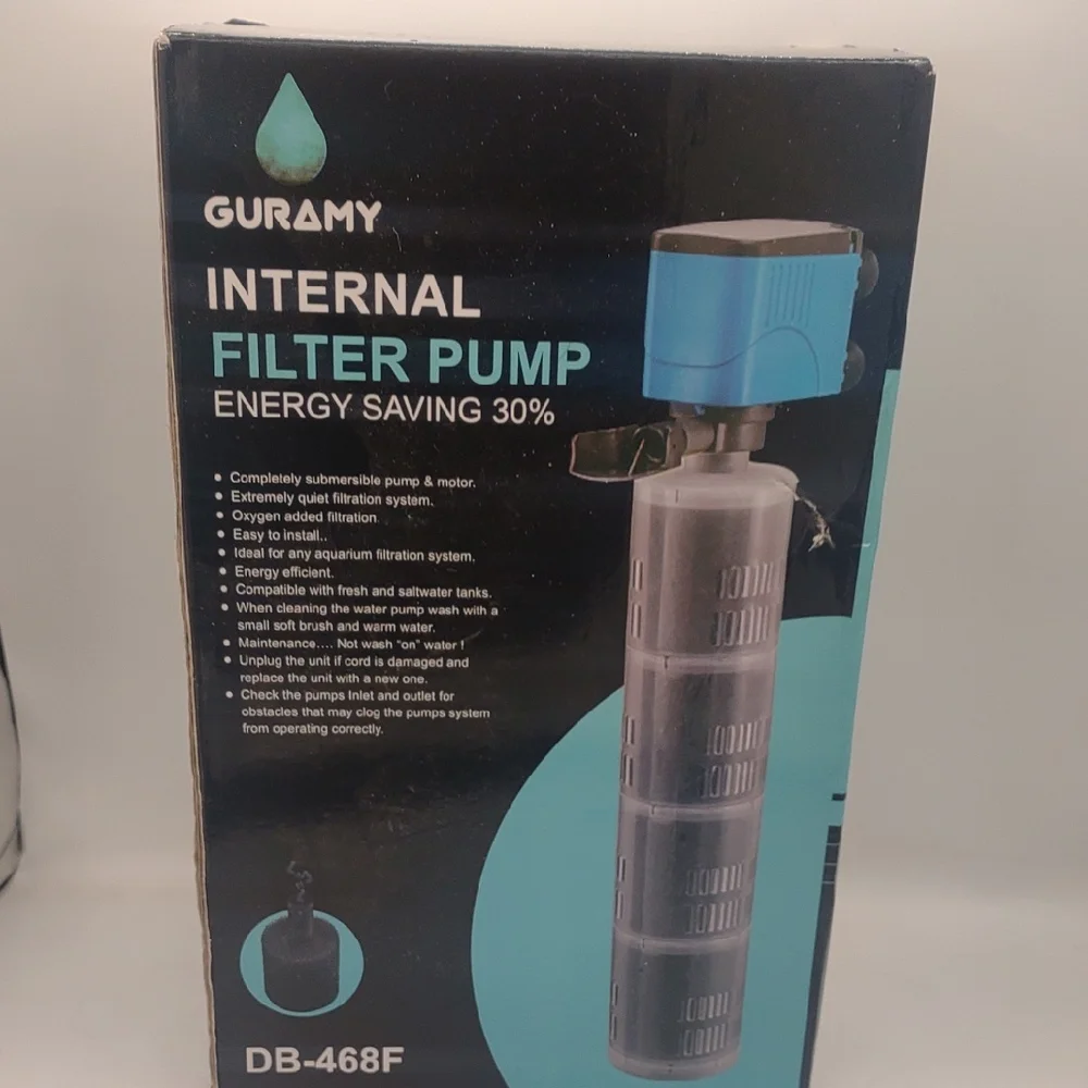 Guramy Internal Filter Pump DB-468F Aquarium Fresh & Salt Water Compatible